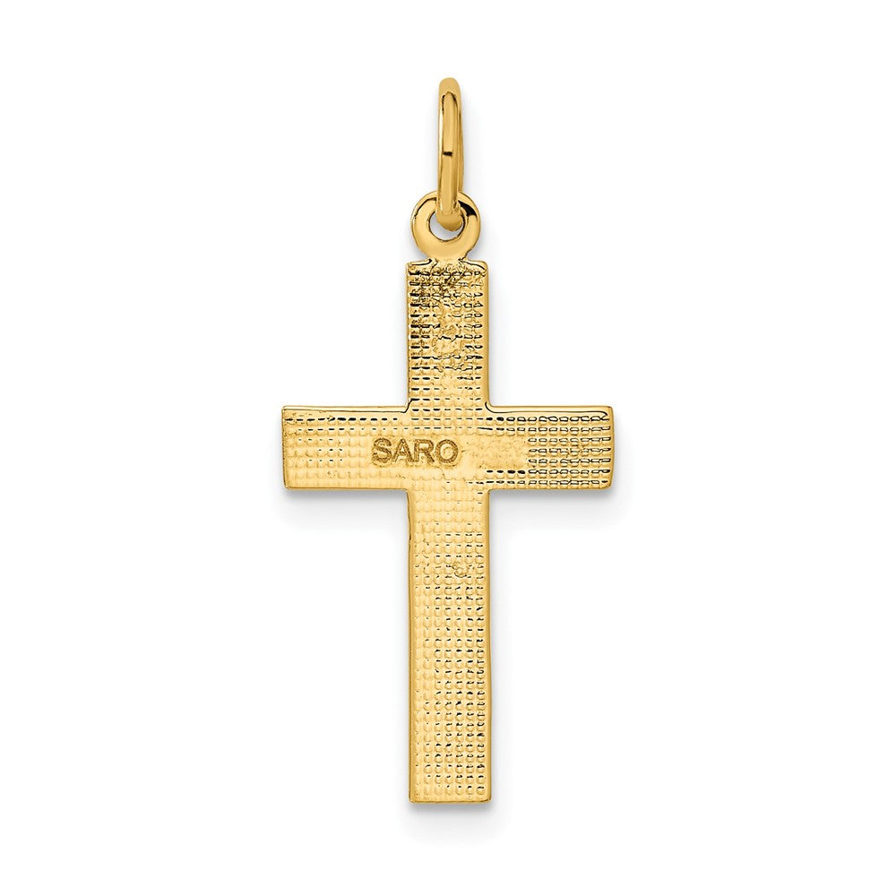 10K Yellow Gold Diamond-Cut Cross Pendant