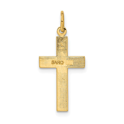 10K Yellow Gold Diamond-Cut Cross Pendant