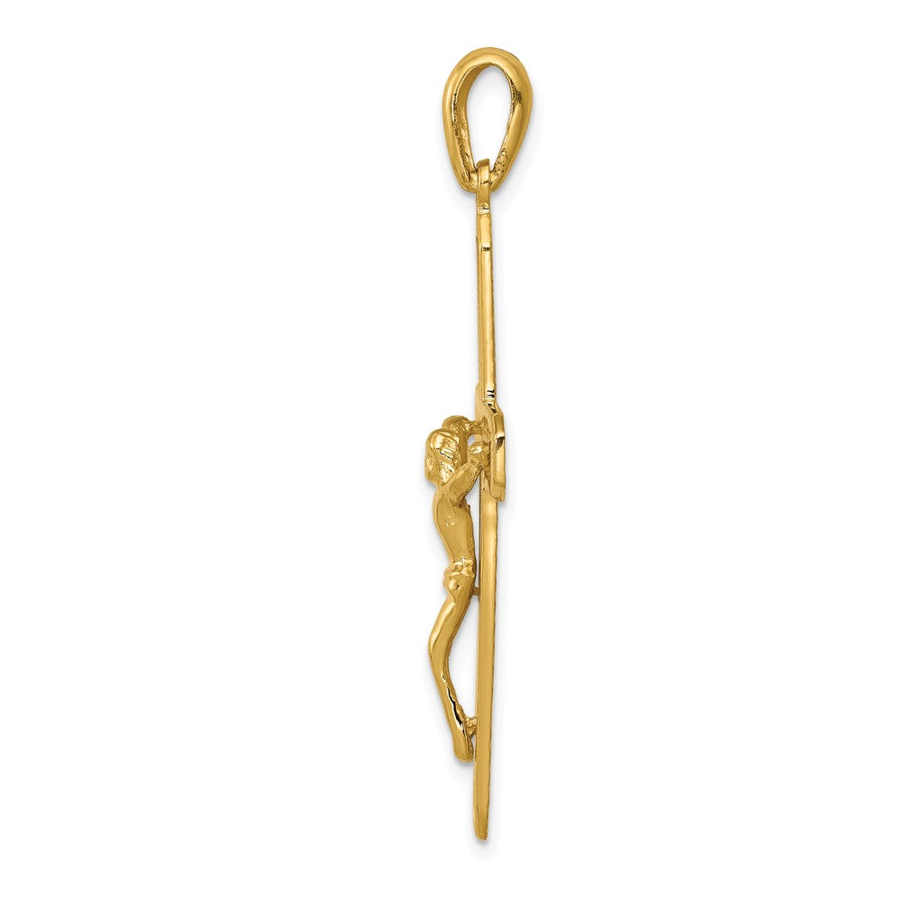 10K Yellow Gold Polished Crucifix Pendant