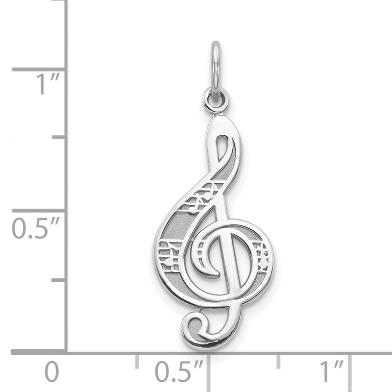 10K White Gold Treble Clef Charm