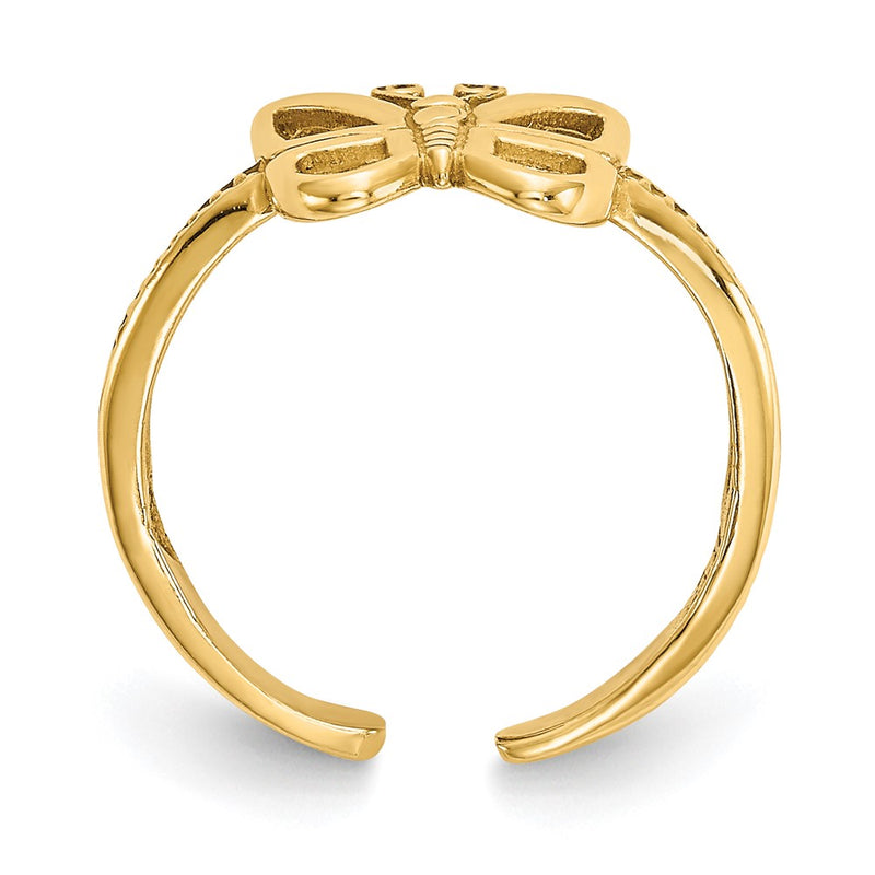 10K Yellow Gold Butterfly Toe Ring