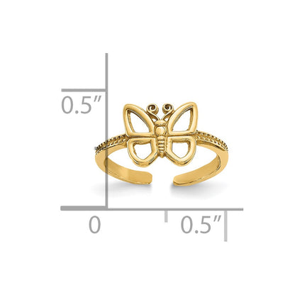 10K Yellow Gold Butterfly Toe Ring