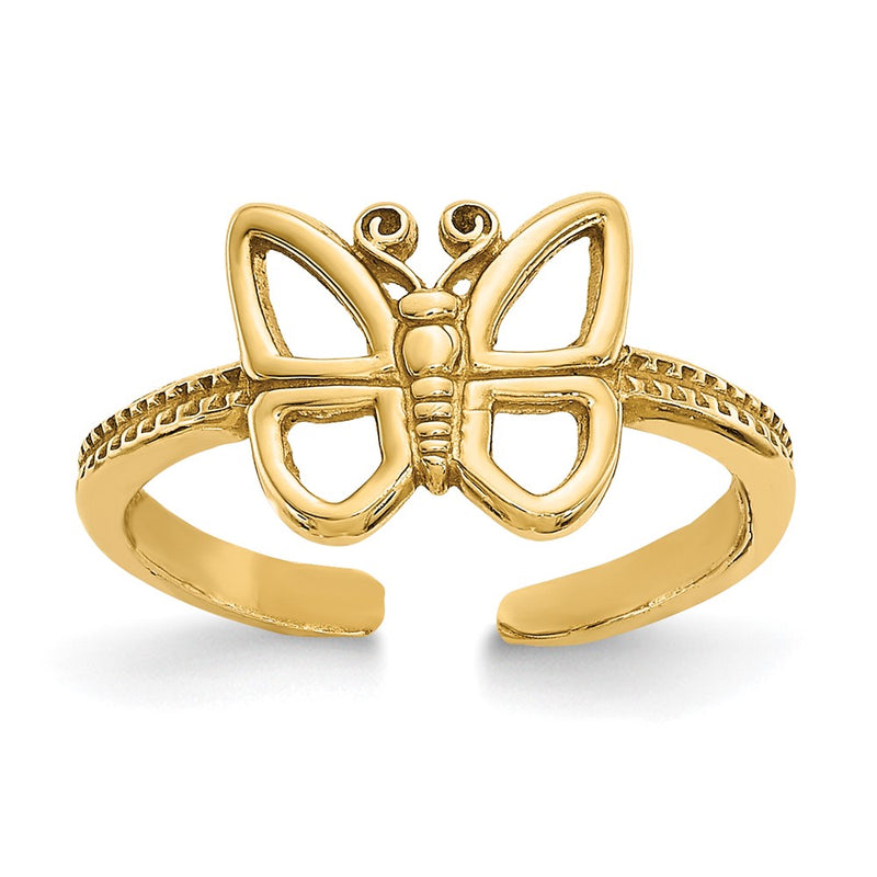 10K Yellow Gold Butterfly Toe Ring