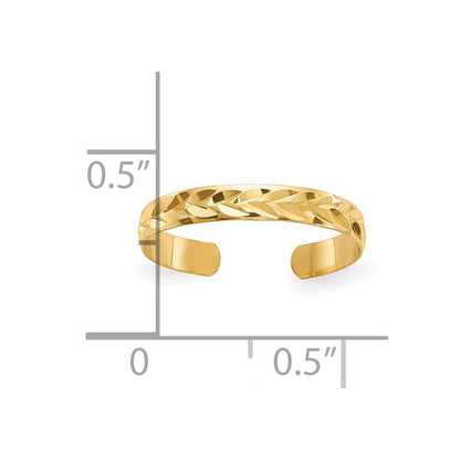 10K Yellow Gold 10K Diamond-Cut Toe Ring