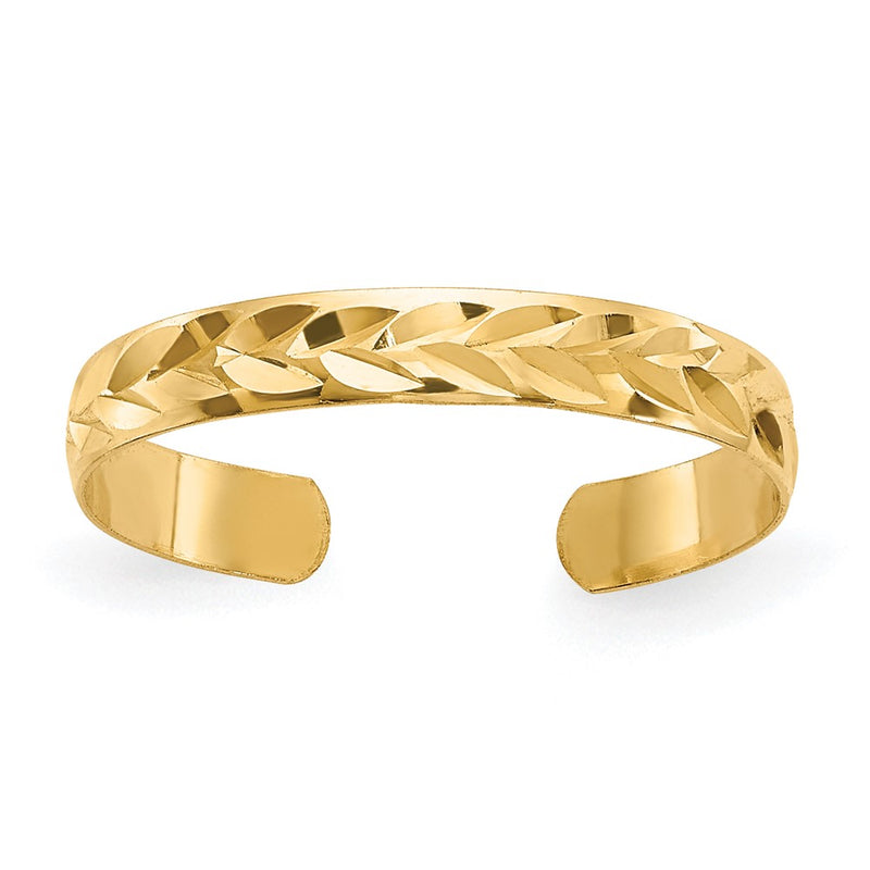 10K Yellow Gold 10K Diamond-Cut Toe Ring