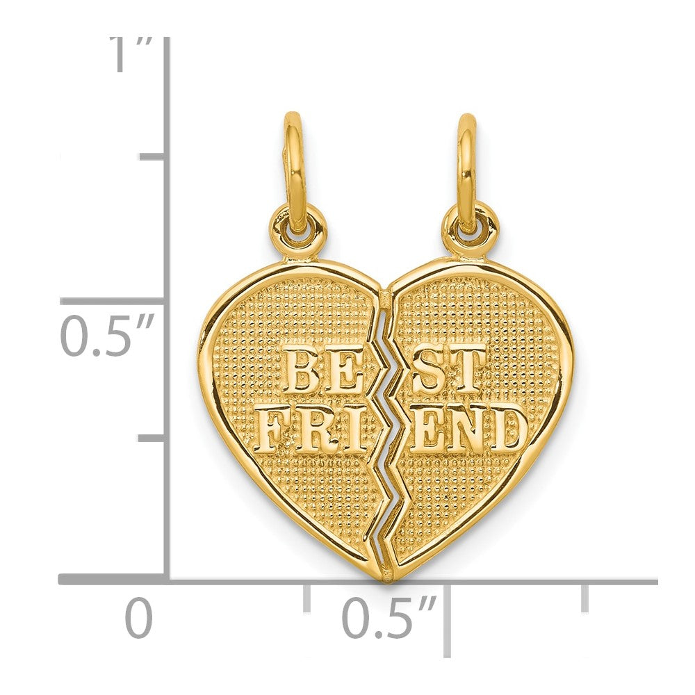10k Yellow Gold BEST FRIEND 2 Piece Break-A-Part Charm