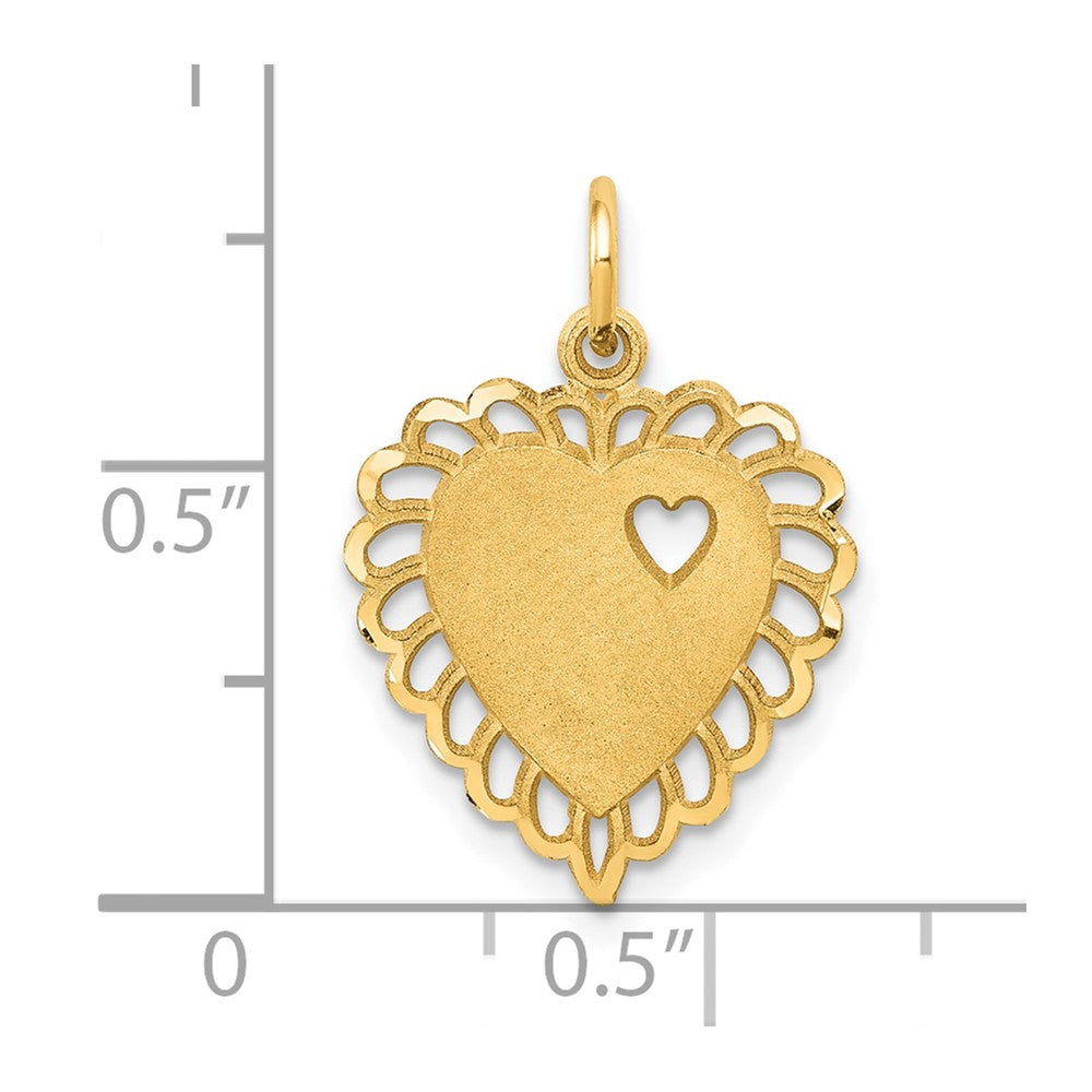 10k Yellow Gold Heart Charm
