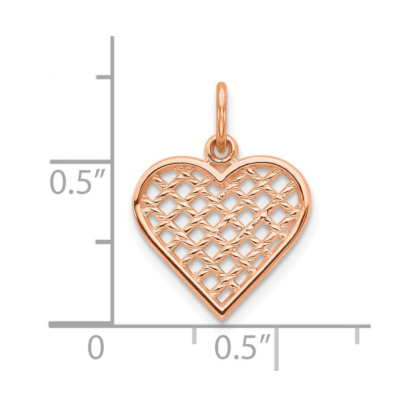 10K Rose Gold Heart Charm