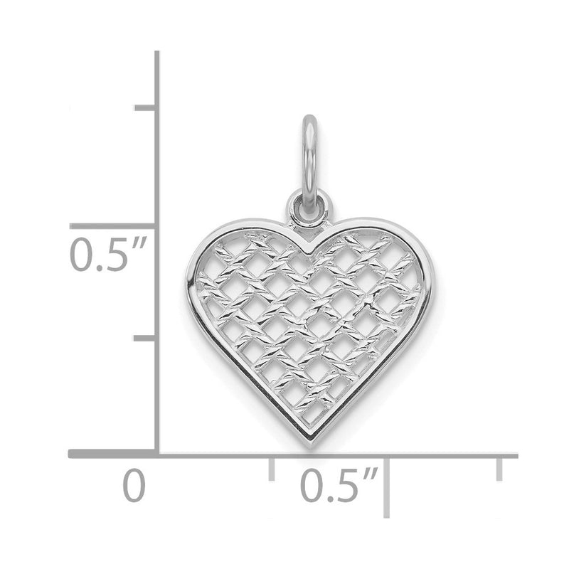 10K White Gold Heart Charm
