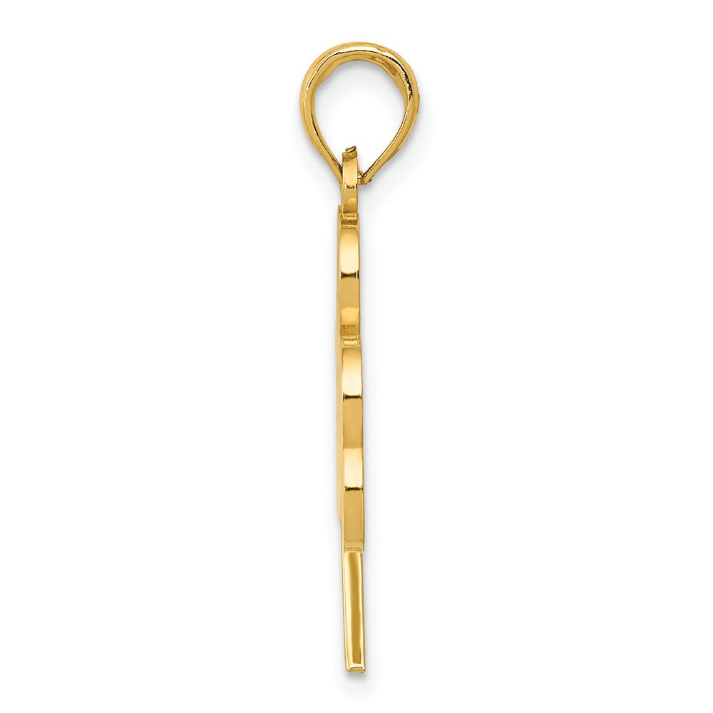 10K Yellow Gold Green Enameled Shamrock Pendant