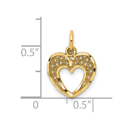 10k Yellow Gold Heart Charm