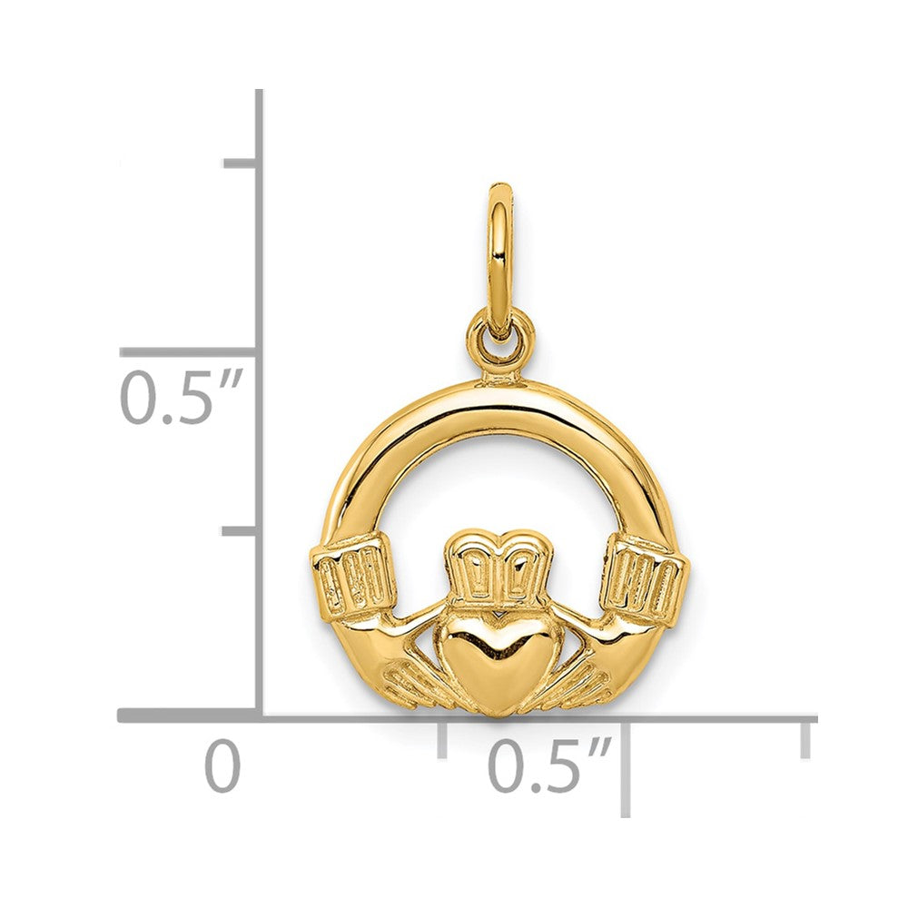 10k Yellow Gold Claddagh Charm