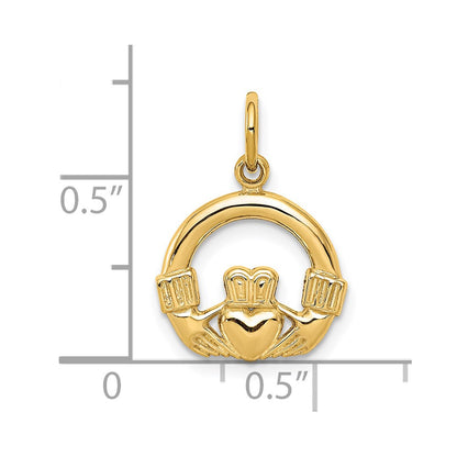 10k Yellow Gold Claddagh Charm
