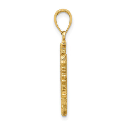 10K Yellow Gold Polished Snowflake Pendant