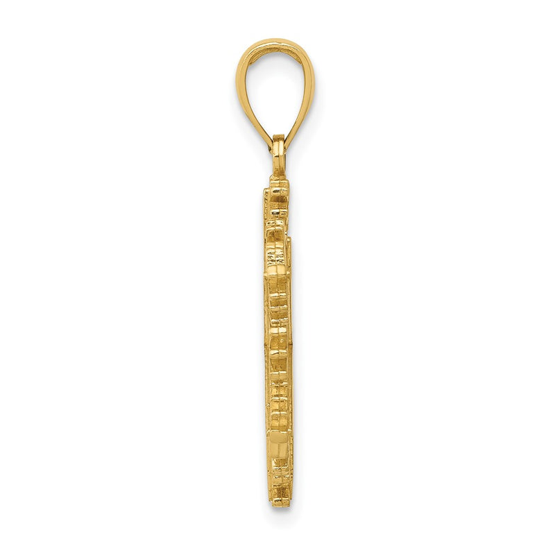 10K Yellow Gold Polished Snowflake Pendant