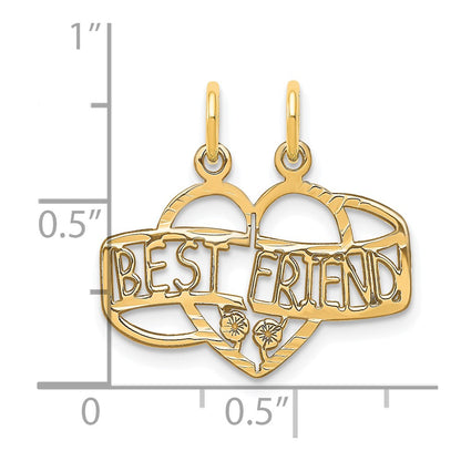 10k Yellow Gold BEST FRIEND 2 Piece Break-A-Part Charm