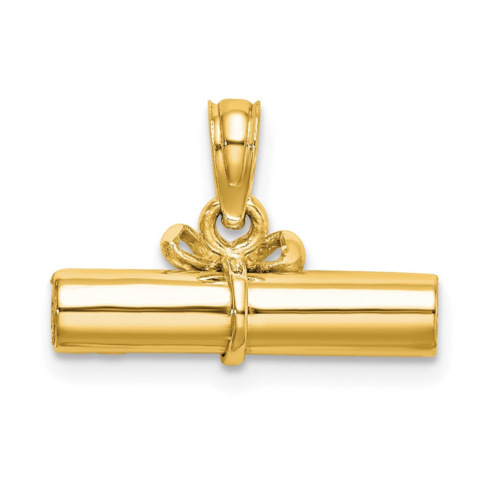 10K Yellow Gold 3-D Diploma Pendant