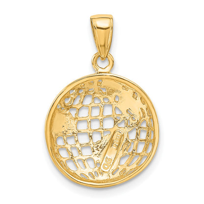 10K Yellow Gold Polished Globe Pendant