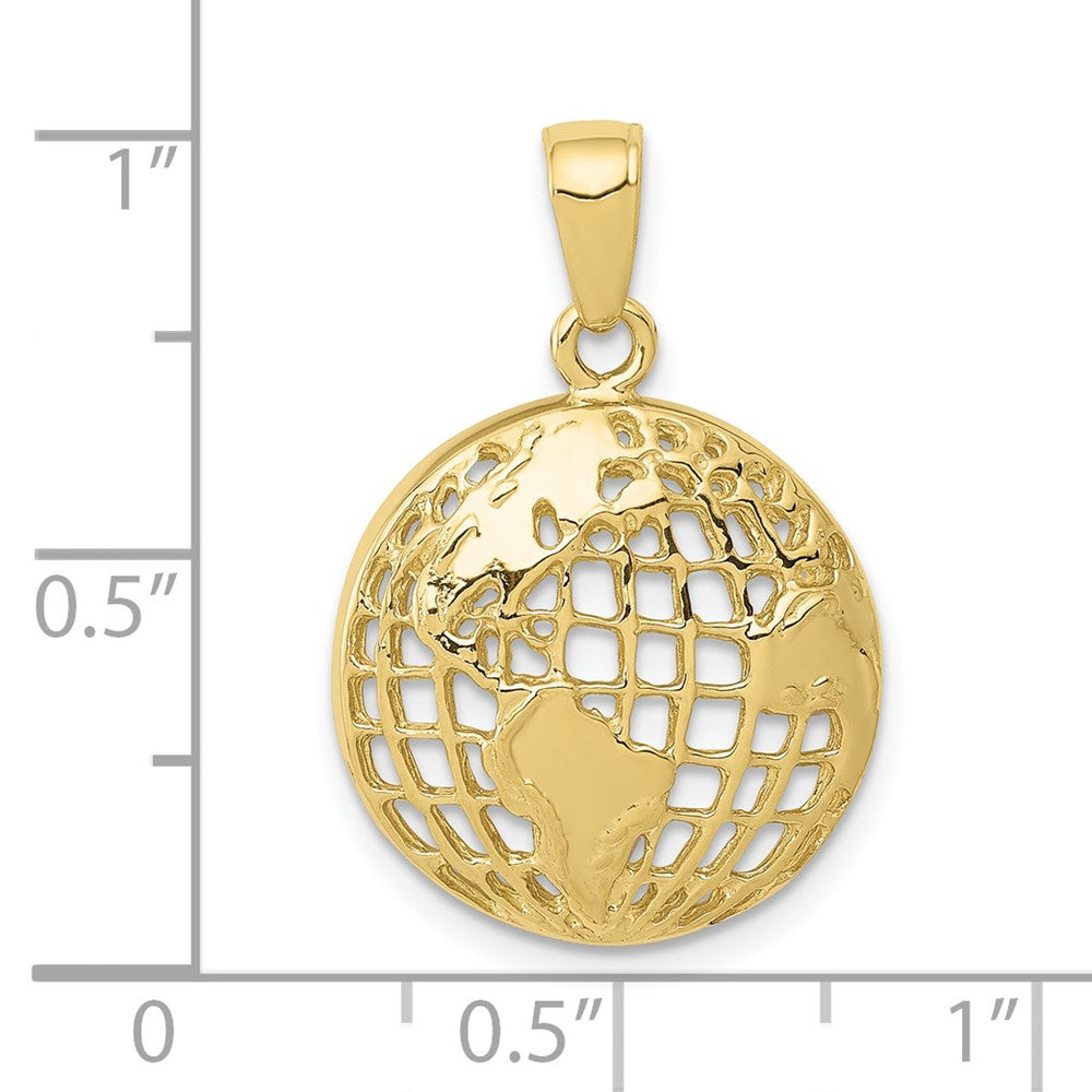 10K Yellow Gold Polished Globe Pendant