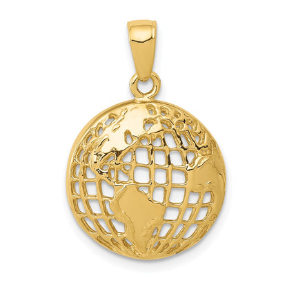 10K Yellow Gold Polished Globe Pendant