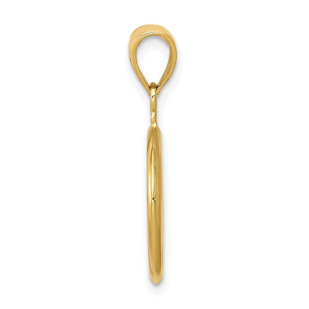 10K Yellow Gold 10K 3D Peace Symbol Pendant
