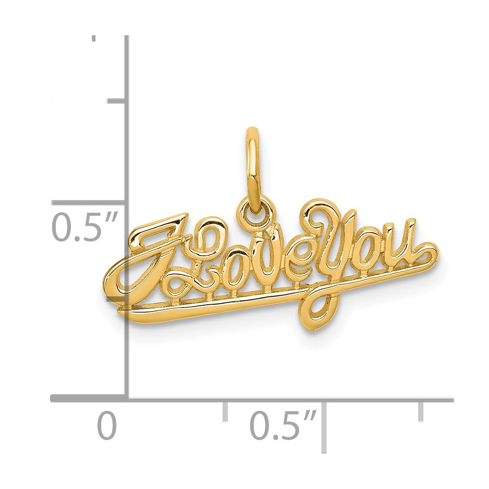 10k Yellow Gold I LOVE YOU Charm