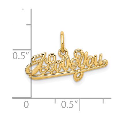10k Yellow Gold I LOVE YOU Charm