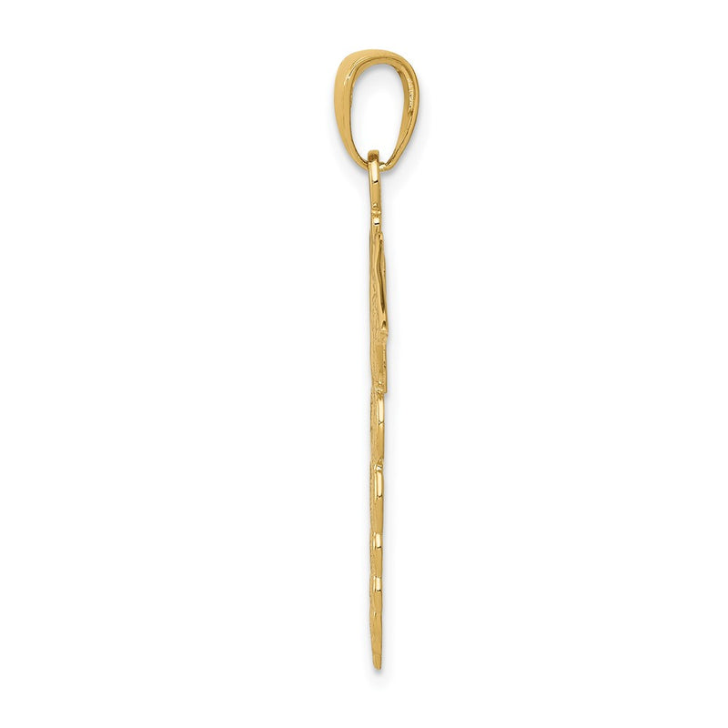 10K Yellow Gold Caduceus Pendant