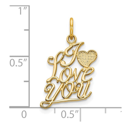 10k Yellow Gold I LOVE YOU Charm