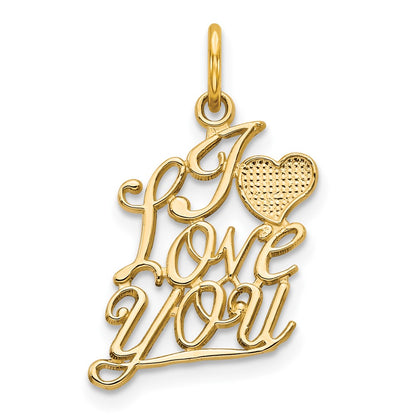 10k Yellow Gold I LOVE YOU Charm