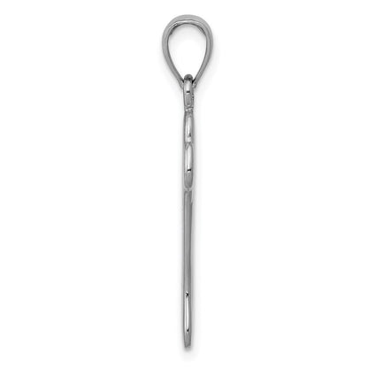 10K White Gold 3-D Dog Bone Pendant