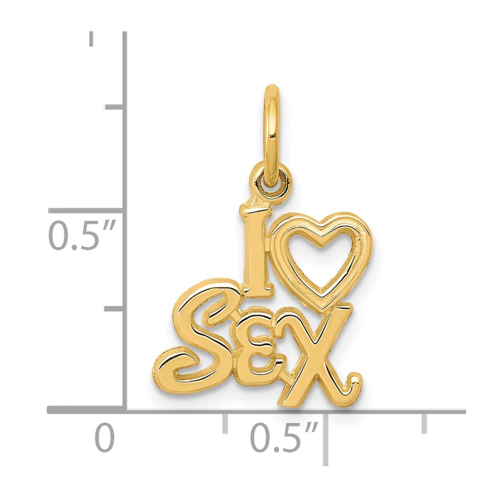 10k Yellow Gold Talking - I HEART SEX Charm