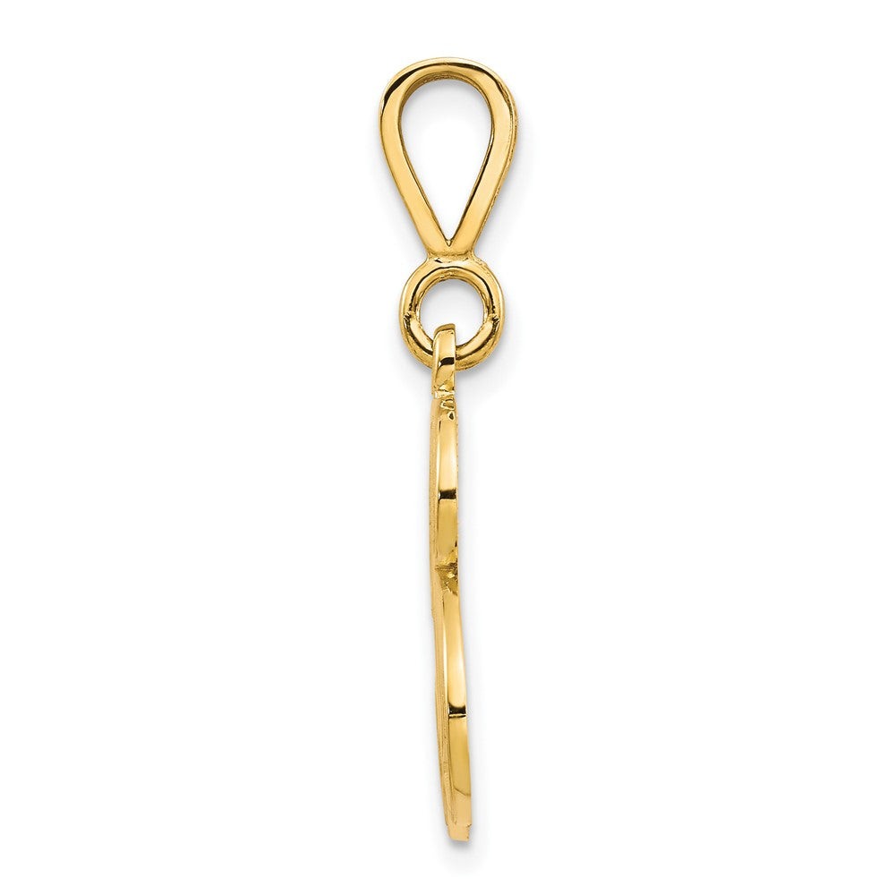 10K Yellow Gold Filigree Initial B Pendant