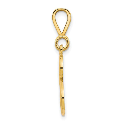 10K Yellow Gold Filigree Initial B Pendant
