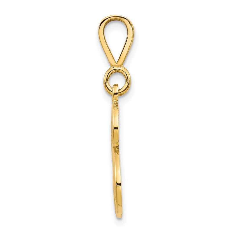 10K Yellow Gold Filigree Initial B Pendant