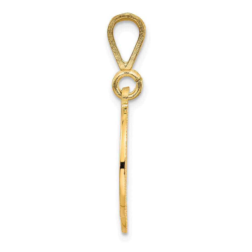 10K Yellow Gold Filigree Initial D Pendant