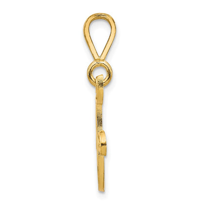 10K Yellow Gold Initial F Pendant