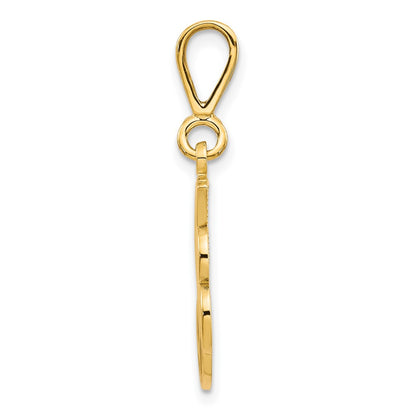 10K Yellow Gold Initial J Pendant