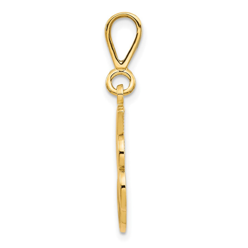 10K Yellow Gold Initial J Pendant