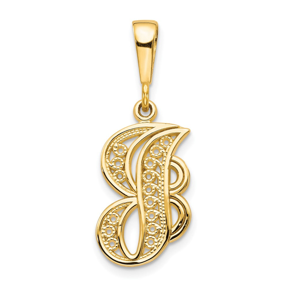 10K Yellow Gold Initial J Pendant