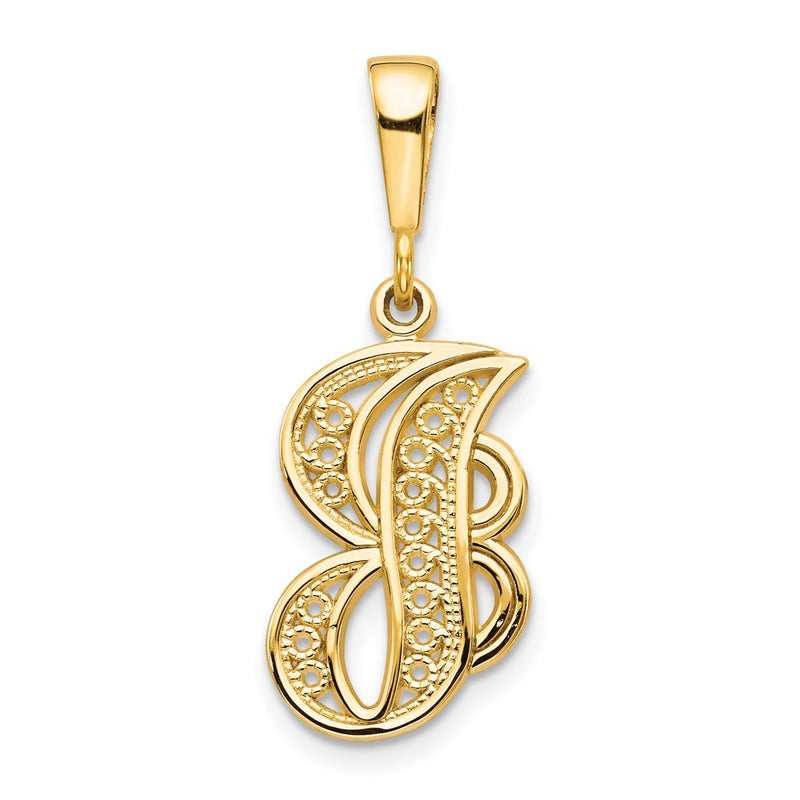 10K Yellow Gold Initial J Pendant