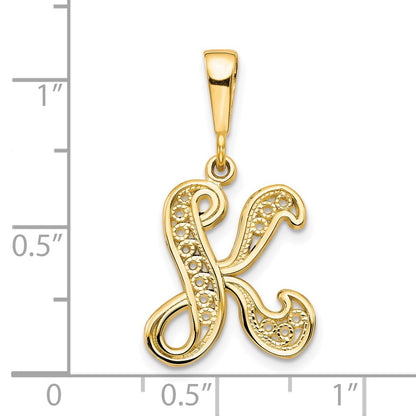 10K Yellow Gold Initial K Pendant