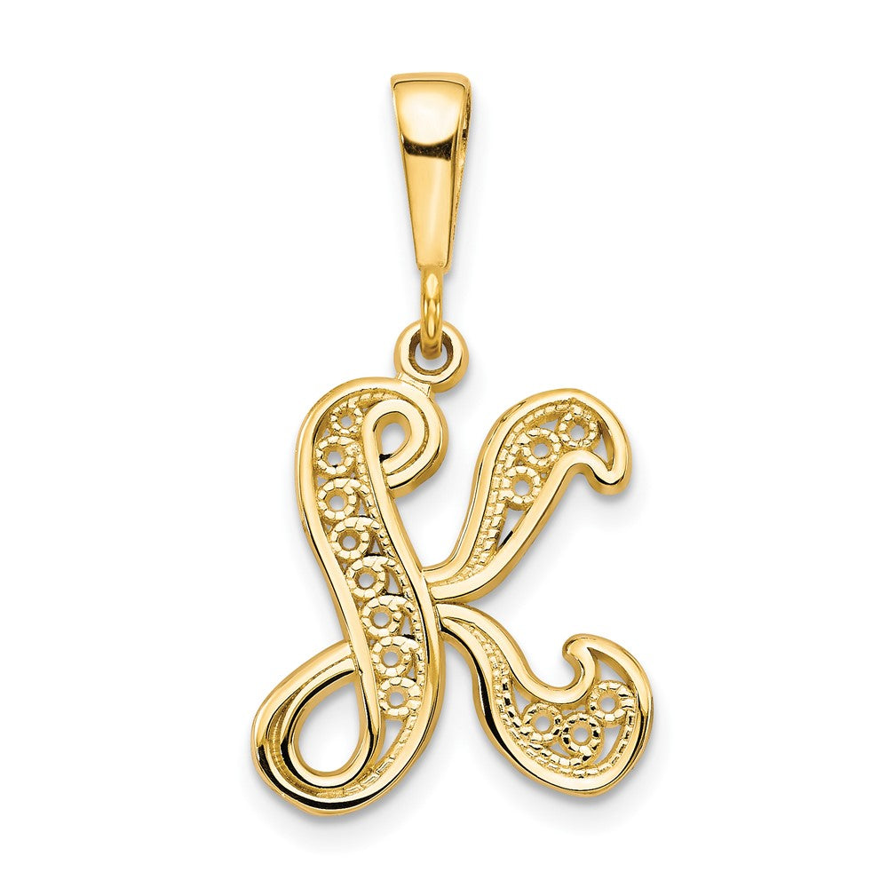 10K Yellow Gold Initial K Pendant