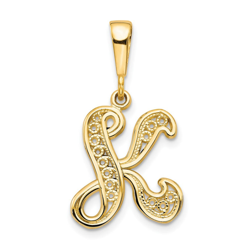 10K Yellow Gold Initial K Pendant