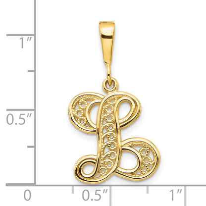 10K Yellow Gold Initial L Pendant