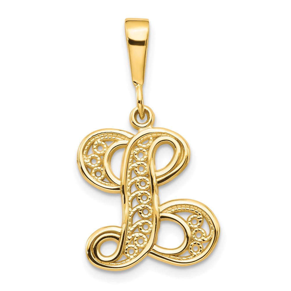 10K Yellow Gold Initial L Pendant