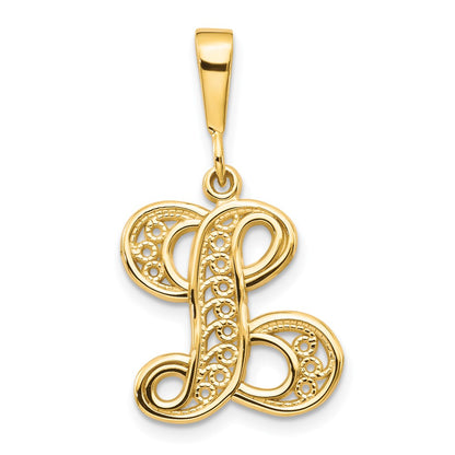 10K Yellow Gold Initial L Pendant