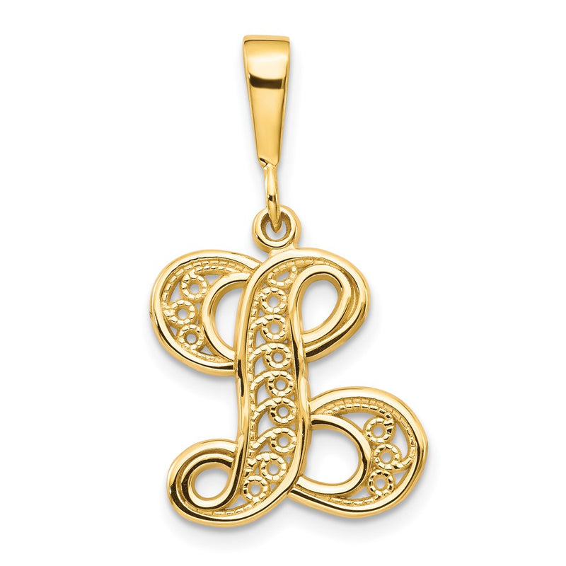 10K Yellow Gold Initial L Pendant