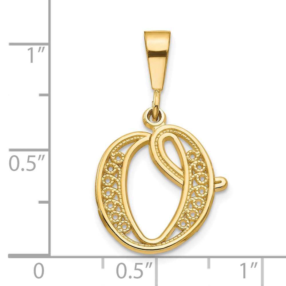 10K Yellow Gold Initial O Pendant