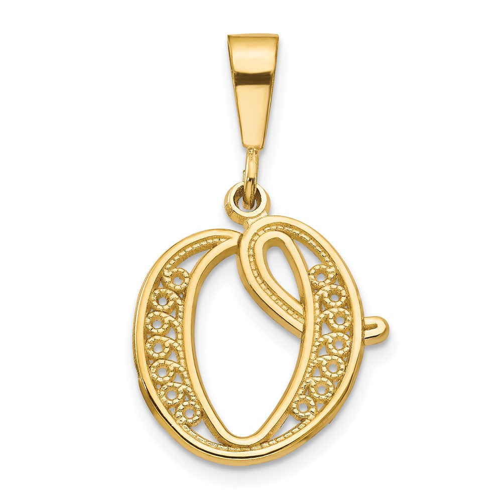 10K Yellow Gold Initial O Pendant
